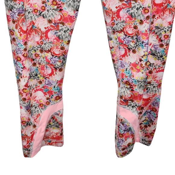 Lululemon Run Inspire Crop II Luxtreme Womens 8 Flowabunga Multi Bleached Coral - Picture 3 of 6